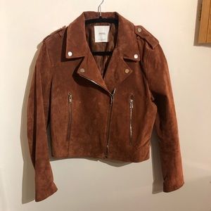 COPY - Mango Real Suede Leather Biker Jacket EUR L, US M